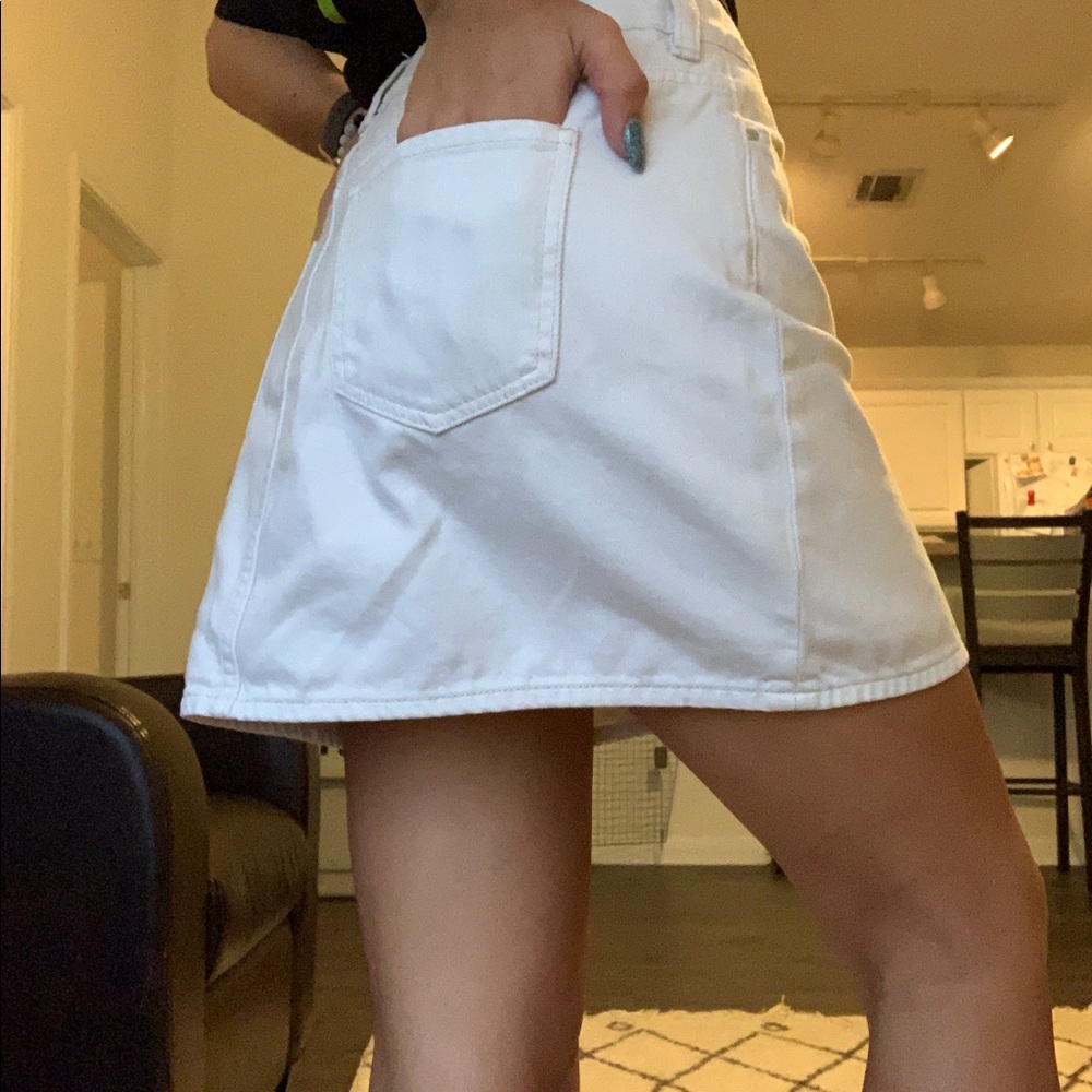White Pacsun Button-Up Skirt